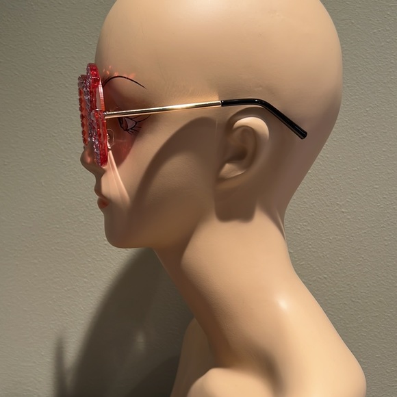 Sunnies Say DG They Are Red With Pink Rhinestones